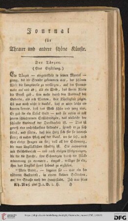 Journal für Theater und andere schöne Künste
