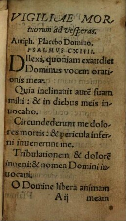 Vigiliae Defunctorum ad Vesperas et ad Matutinum