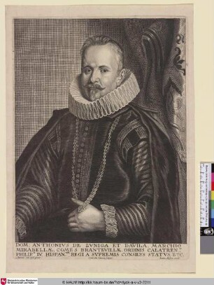 Anthonius de Zuniga et Davila, Marchio Mirabllae [Porträt des Diplomaten Juan Antonio de Zúñiga y Dávila de Mirabel; Antonio Zuniga y Davila, Marqués de Mirabel; Portret van Antonio Zúñiga y Dávila, markies van Mirabel]