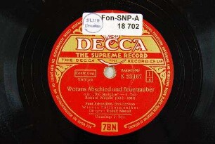 Wotans Abschied und Feuerzauber : aus "Die Walküre"; 1. Teil / Richard Wagner