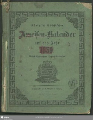 1859: Königlich-Sächsischer Ameisen-Kalender : auf das Jahr ...