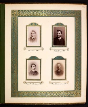 Otto Kern. 1884, Karl Köhne. 1884, Karl F. Lehmann. 1884, Max Rubensohn. 1884