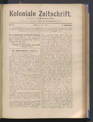 No. 12. Berlin, 11. Juni 1903