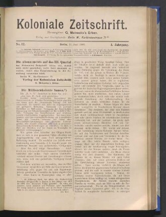 No. 12. Berlin, 11. Juni 1903