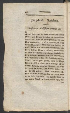 Funfzehente Vorlesung. Regierungs-Geschichte Ludwigs VI.