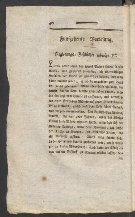 Funfzehente Vorlesung. Regierungs-Geschichte Ludwigs VI.