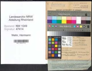 Entnazifizierung Hermann Wehr , geb. 24.11.1899 (Foerster)