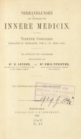 4: Wiesbaden, 8. - 11. April 1885