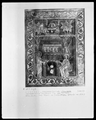 Sakramentar Heinrichs II. — Die Frauen am Grabe, Folio 15verso