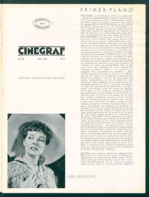 Katharine Hepburn, cuyo retrato y biografía aparecen en este número