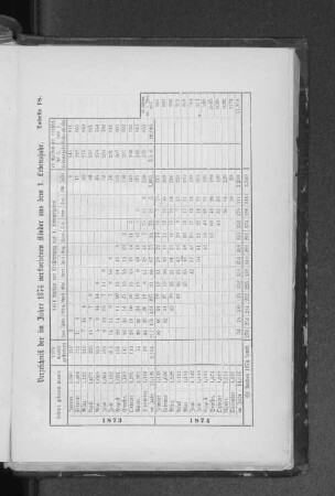 Tabelle 18. Verzeichniß der im Jahre 1874 verstorbenen Kinder aus dem 1. Lebensjahr.