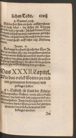 Das XXXII. Capitel. Wie das Volck Gottes ire todten getrauwret ...