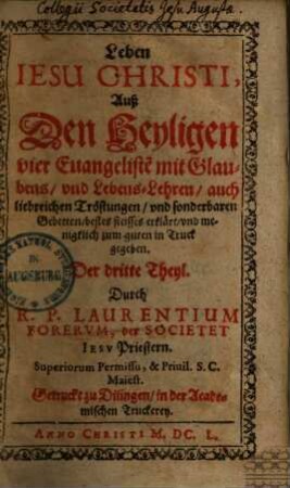 Leben Iesv Christi, 3