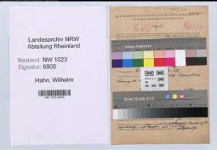 Entnazifizierung Wilhelm Hahn , geb. 23.09.1890 (Justizangest.)
