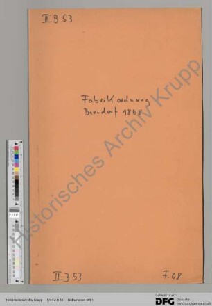 Abschrift der Fabrikordnung der Berndorfer Metallwarenfabrik
