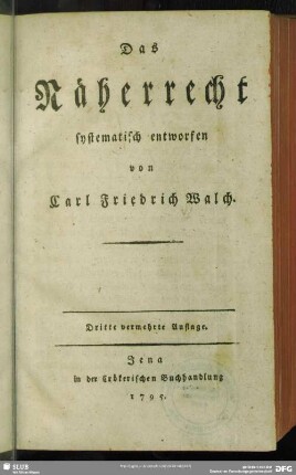 Das Näherrecht : systematisch entworfen