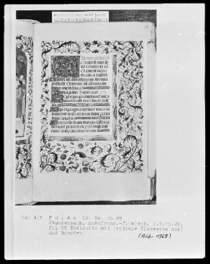Stundenbuch, ad usum Romanum — Initiale C (onverte) mit Rankenbordüre, Folio 95 recto