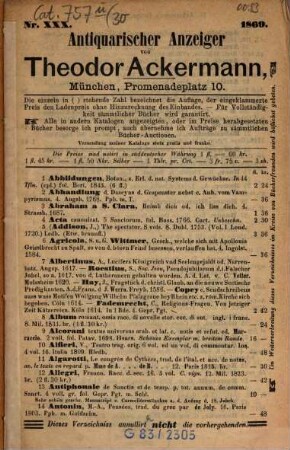 Antiquarischer Anzeiger. 30. 1869