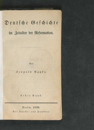 Bd. 1: Deutsche Geschichte im Zeitalter der Reformation