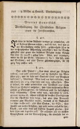 Viertes Hauptstück. Vertheidigung der Christlichen Religion gegen die Indifferentisten.