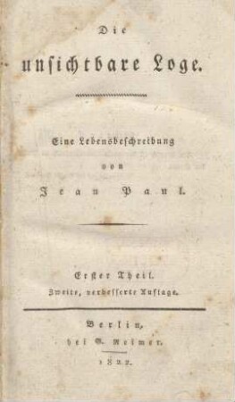 Theil 1: Die unsichtbare Loge