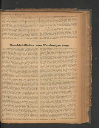 Geschichtliches vom Hamburger Dom