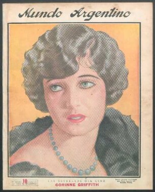 Las estrellas del cine: Corinne Griffith [Retrato] : Retrato ejecutado especialmente para Mundo Argentino por Rodolfo Wacha