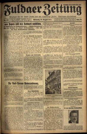 Erste Ausgabe vom Mittwoch, den 10. August 1932.