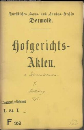 von Friesenhausen, Alexander Friedrich gegen Christian Simon Möllering, Konduktor zu Maspe - Rückständige Pacht