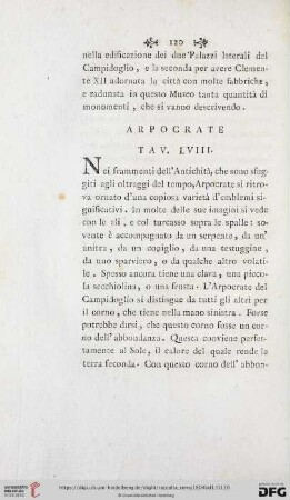 Arpocrate Tav. LVIII