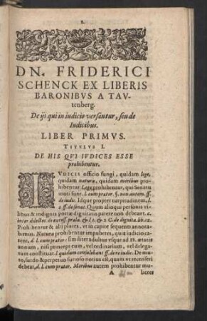 Liber Primus.