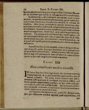 Caput XIII Alios extractionis modus recenset.