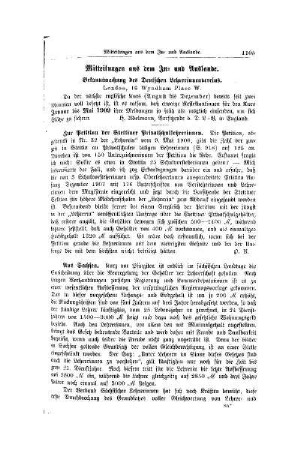 Mitteilungen aus dem In- und Auslande