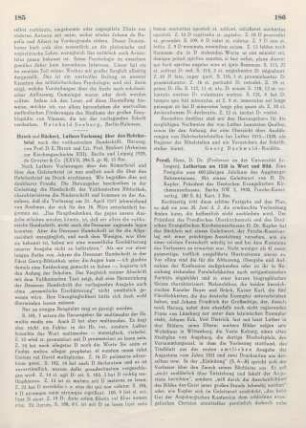 185-186 [Rezension] Luther, Martin, Luthers Vorlesung über den Hebräerbrief nach der vatikanischen Handschrift