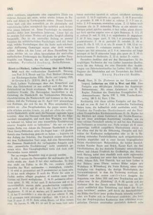185-186 [Rezension] Luther, Martin, Luthers Vorlesung über den Hebräerbrief nach der vatikanischen Handschrift