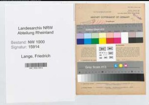 Entnazifizierung Friedrich Lange, geb. 28.11.1908 (Funker)