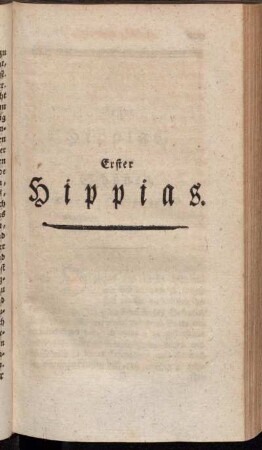 Erster Hippias.