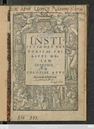 INSTI-||TVTIONES RHE||TORICAE PHI||LIPPI ME-||LAN-||CHTHONIS.||