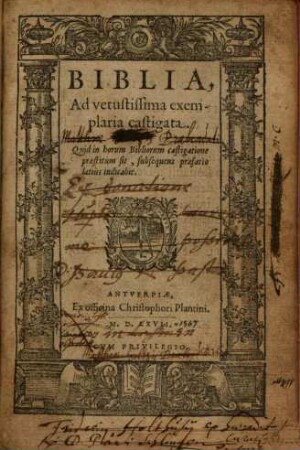 Biblia : ad vetustissima exemplaria castigata