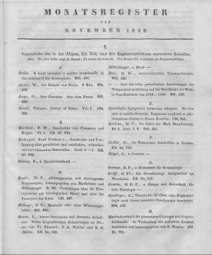 Monatsregister vom November 1840