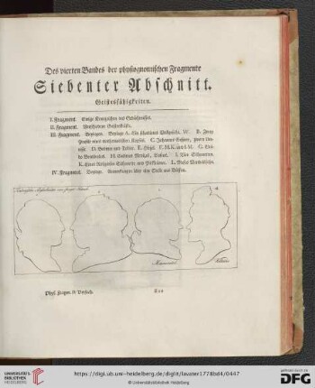Des vierten Bandes der physiognomischen Fragmente siebenter Abschnitt