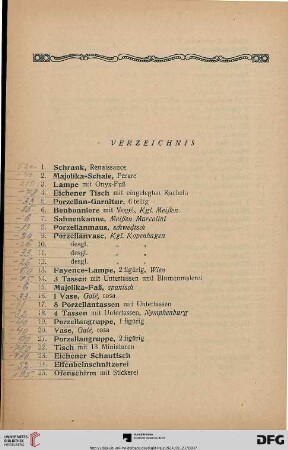 Verzeichnis (Nr. 1-639)
