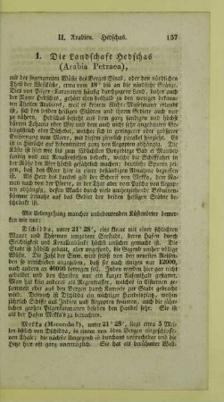 1. Die Landschaft Hedschas (Arabia Petraea)