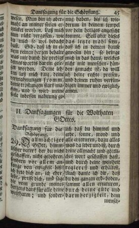 II. Danksagungen für die Wolthaten Gottes.