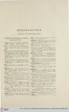 Bibliographie (September bis Ende November 1879)