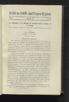 Les Glossines et la Maladie du Sommeil dans la Vallee de la Lukuga