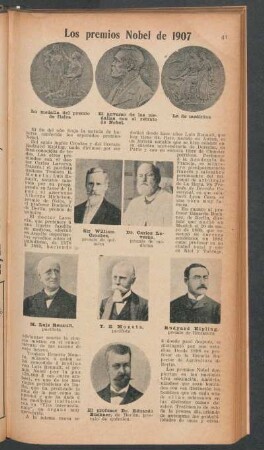Los premios Nobel de 1907