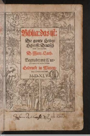 Biblia: das ist: Die gantze Heilige Schrifft: Deudsch