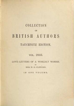 Love-letters of a worldly woman