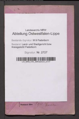 Erblasser: Jacobs, Heinrich; Erblasser: Jacobs, Theresia, geb. Suse: